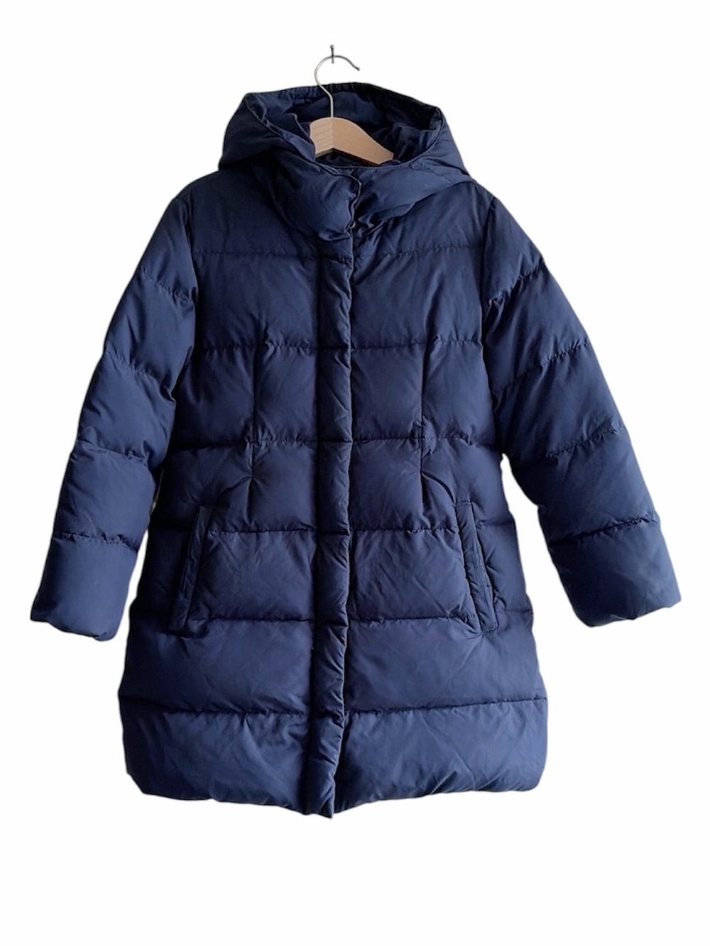 J Crew down puffer kids navy blue jacket size 6 7